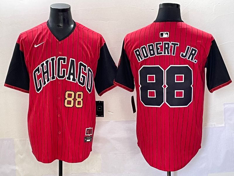 Men 2025 Chicago White Sox #88 Robert jr Red Joint Name Nike MLB Jersey style 92